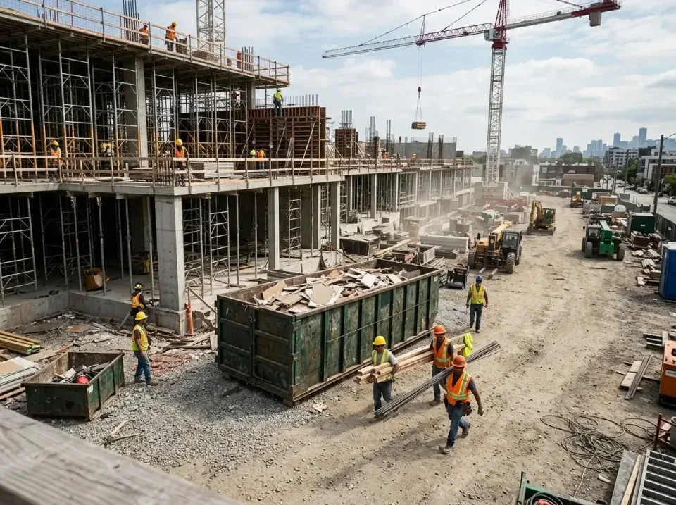 commercial-construction-site-w-002 — frequently asked questions, Low Cost Construction Dumpster Rental in Rockville, MN